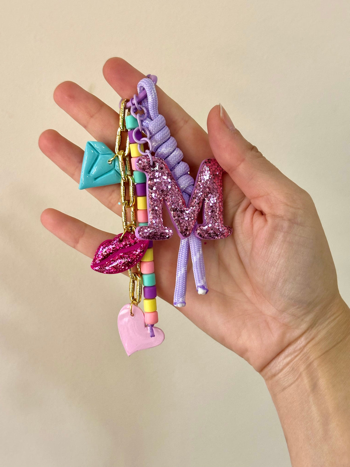 First initial bag charm