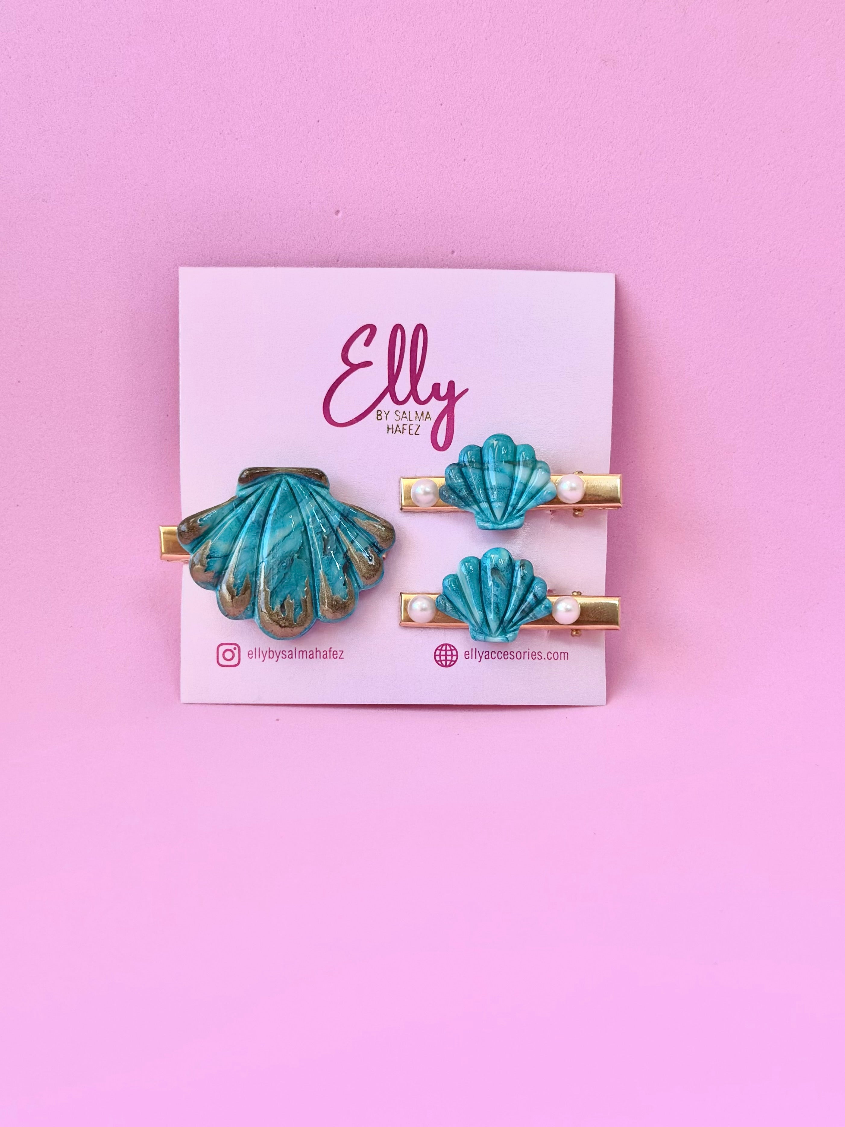 Seashells hair clips 2